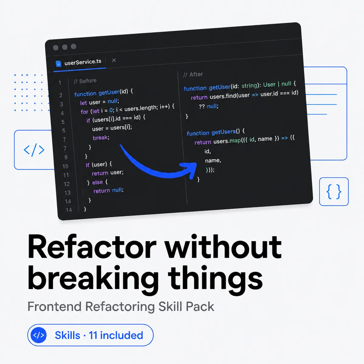Frontend Refactoring Skill Pack – skill pack with 11 frontend refactoring skills for Claude Code, Codex and Cursor (Skills)
