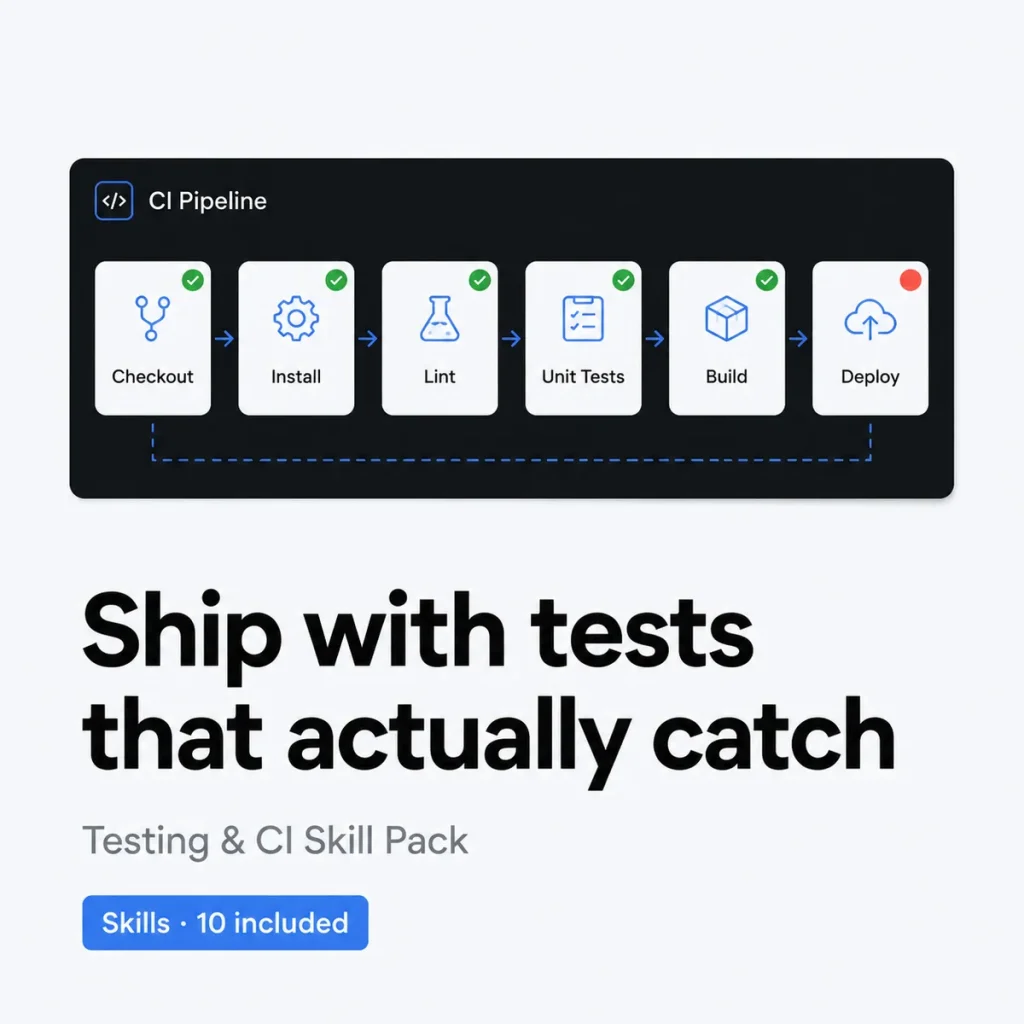 Testing & CI Skill Pack – skill pack with 10 testing and CI skills for Claude Code, Codex and Cursor (Skills)