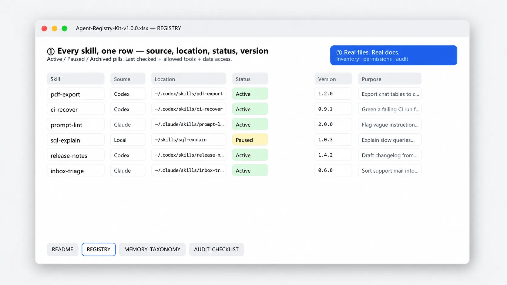 Inside the Agent Skills Registry — inventory, memory taxonomy and audit checklist